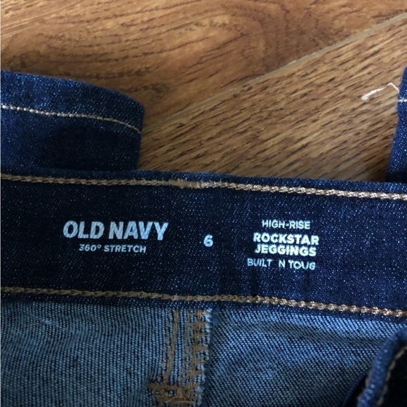 Old Navy High-rise Rockstar super skinny Jeggings adjustable waist size 6 - Picture 3 of 4